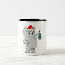 Elefante (gorra de Santa) Taza De Café