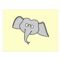 Elefante gris con los vidrios. Historieta Postal