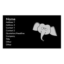 Elefante gris con los vidrios. Historieta Tarjetas De Visita