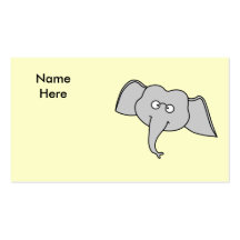 Elefante gris con los vidrios. Historieta Tarjetas De Visita
