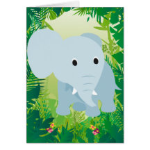 Elefante lindo del bebé felicitacion 