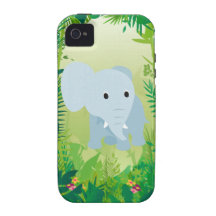 Elefante lindo del bebé iPhone 4/4S carcasas