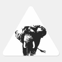 Elefante negro y blanco del arte pop colcomanias triangulo