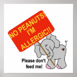Elefante ningunos cacahuetes soy alérgico poster