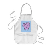 Elefante púrpura. Dibujo animado Delantal