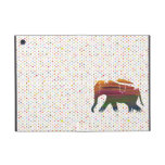 Elefante que camina en mini caso del iPad colorido