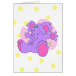Elefante relleno púrpura tarjetón