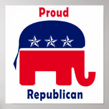 Elefante republicano orgulloso con las estrellas posters