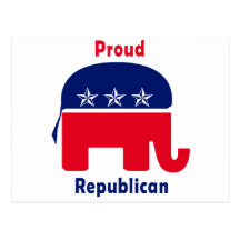 Elefante republicano orgulloso con las estrellas postal
