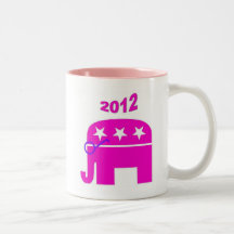 Elefante republicano rosado - Sarah Palin 2012 Tazas
