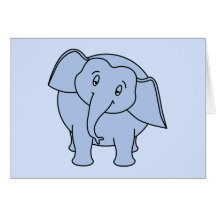 Elefante soñoliento azul. Historieta Felicitaciones