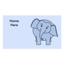 Elefante soñoliento azul. Historieta Plantilla De Tarjeta Personal