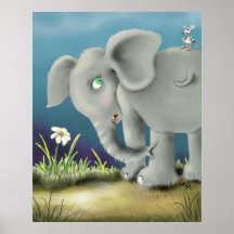 elefante y mouse_bak posters