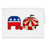 Elefante y tienda republicanos del circo tarjeton