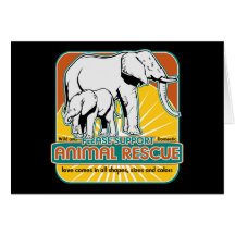 Elefantes animales del rescate tarjeton