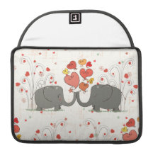 Elefantes del el día de San Valentín Funda Para Macbook Pro