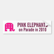 Elefantes rosados etiqueta de parachoque
