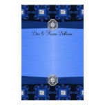 Elegancia adornada del negro azul personalizada  papeleria de diseño