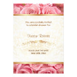 Elegancia color de rosa rosada - ducha invitaciones personalizada