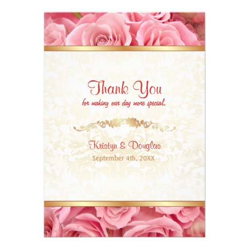 Elegancia color de rosa rosada - gracias comunicados