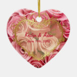 Elegancia color de rosa rosada - personalizar ornamento de reyes magos