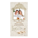 Elegancia del cisne del damasco - ahorre la fecha tarjetas fotograficas personalizadas