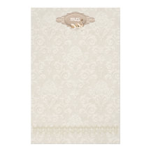 Elegancia del cisne del damasco papelería personalizada