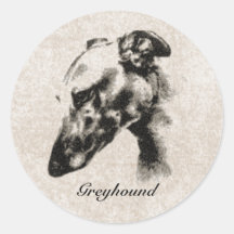 Elegancia del galgo - personalizable pegatina