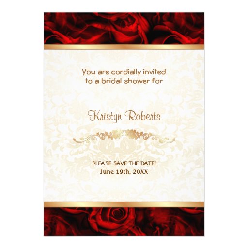 Elegancia del rosa rojo - ducha invitacion personal 