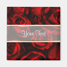 Elegancia del rosa rojo imán de frigorífico