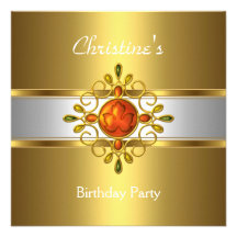 Elegante invite a la joya del blanco del oro de la anuncio personalizado