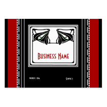 Elegante negro rojo de Nouveau Deco del arte de la tarjetas de negocio