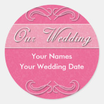 elegantweddingsticker3, sus nombres, su Weddin… Pegatina