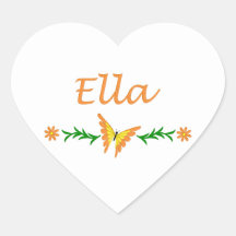 Ella (mariposa anaranjada) etiqueta