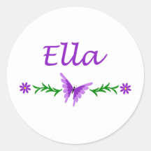 Ella (mariposa púrpura) pegatina