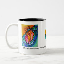 Ella vende la taza de los seashells