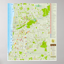 Em Português, exclusivo. de Mapa de Tel Aviv Poster