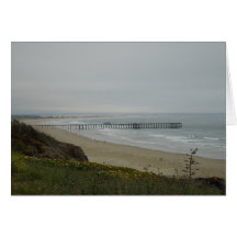 Embarcadero en la playa de Pismo, California Felicitación