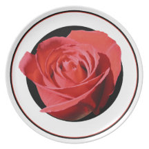 Embase del negro del cierre del rosa rojo plato