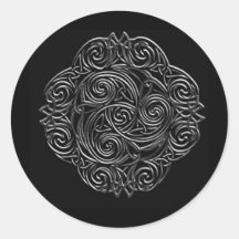 Emblema céltico de plata etiquetas redondas