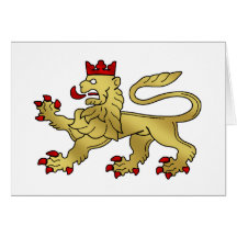 Emblema de oro del león - escudo del león tarjeton