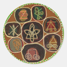 Emblema de ReikiHealingSymbol de Navin Joshi Pegatinas Redondas