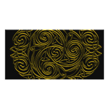 Emblema del Celtic del oro Tarjetas Fotográficas Personalizadas