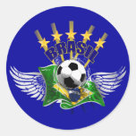 Emblema del logotipo del Brasil de cinco estrellas Etiquetas