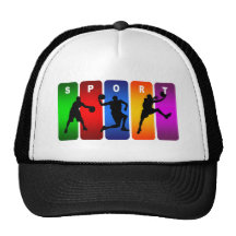 Emblema multicolor del baloncesto gorro de camionero