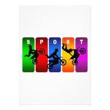 Emblema multicolor del motocrós invitacion personal 