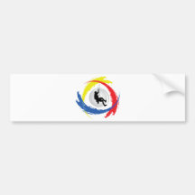 Emblema tricolor de la escalada etiqueta de parachoque
