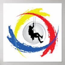 Emblema tricolor de la escalada poster