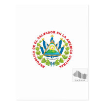 emblema y código de barras de El Salvador Postal