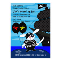 Embroma la invitación 033 del cumpleaños: Pirata
